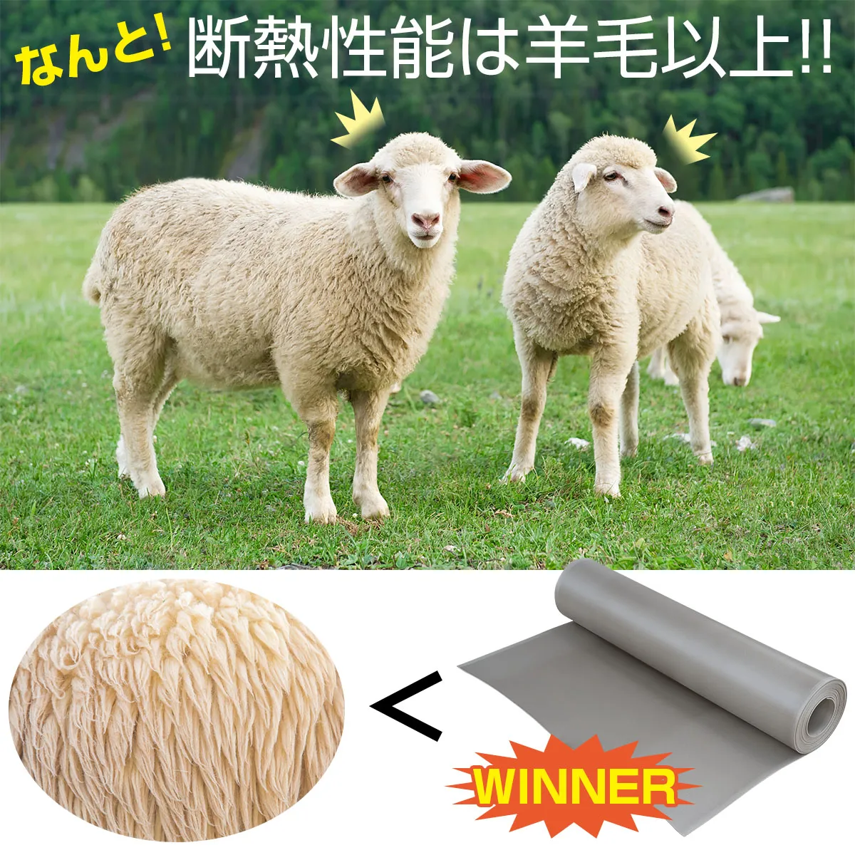 なんと断熱性能は羊毛以上 WINNER