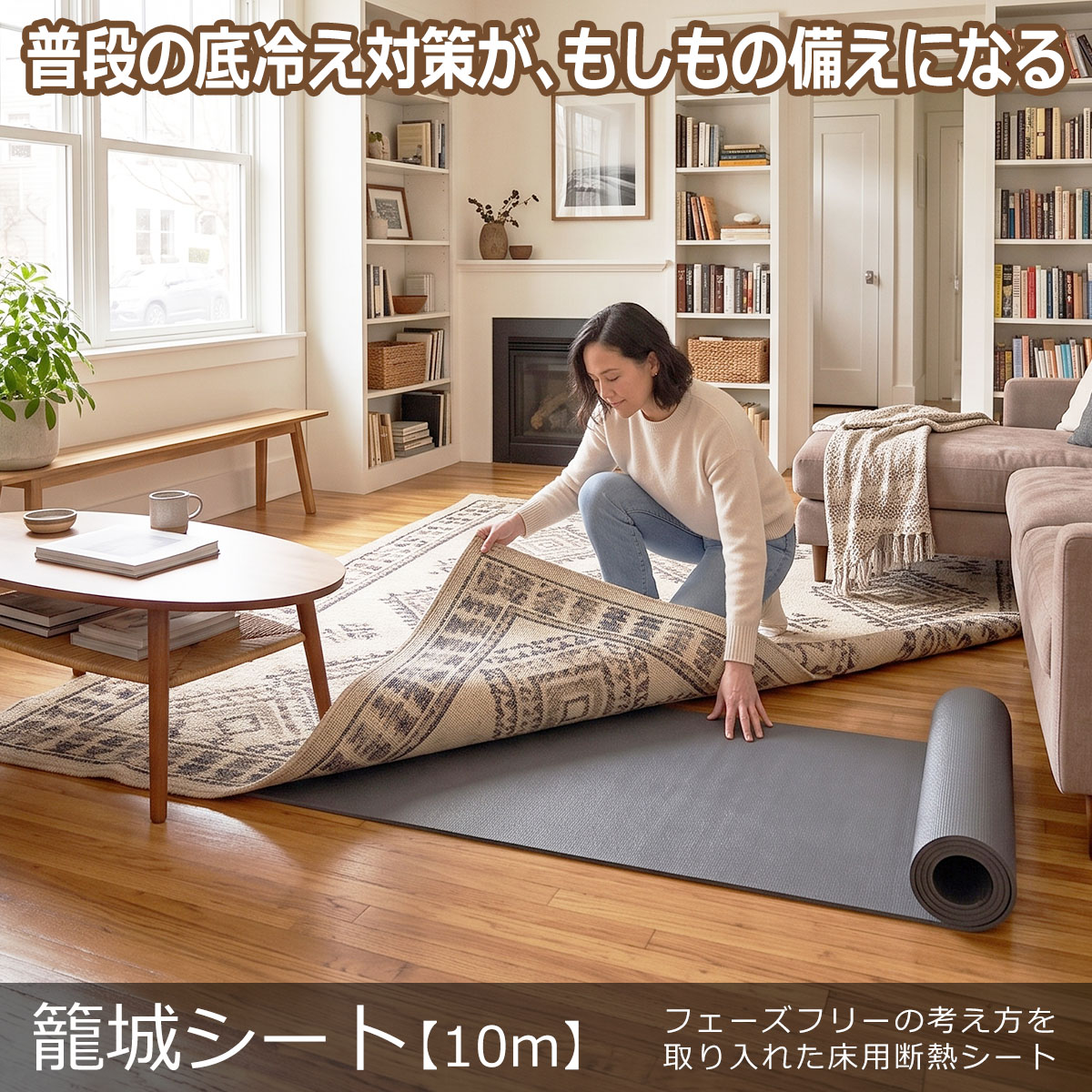 在宅避難や避難所の床対策に使える籠城シート10m