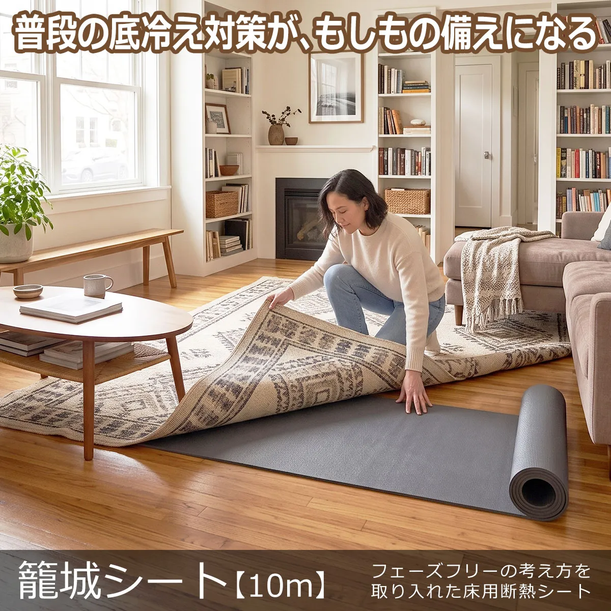 籠城シート10m|普段の床冷え対策と災害時の備えに使える床用断熱シート